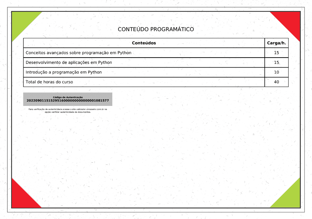certificado de Python de Alexandre Cordeiro folha 2